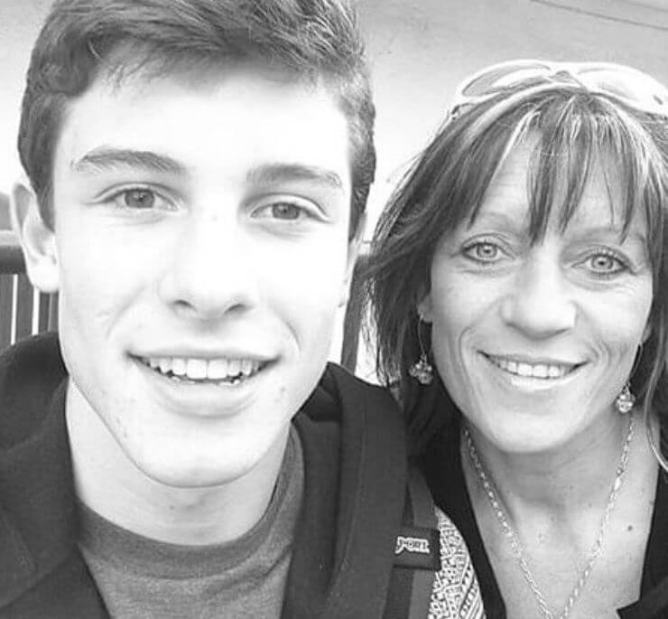 Karen Mendes with her son, Shawn Mendes.